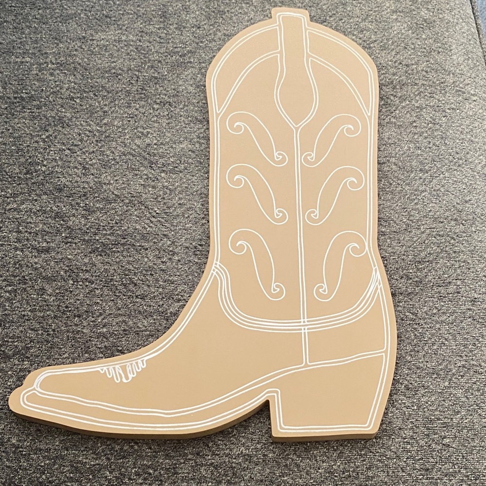 Packed Party Beige Cowboy Boot Wall Accent